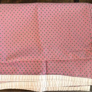 Vintage Lauren Ralph Lauren Studio Foulard Pink and White Flat Sheet Twin